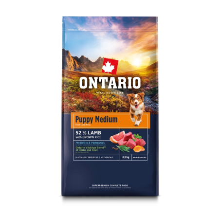 Ontario Puppy & Junior Medium Lamb & Brown Rice 2,25 kg | AKVANAMAI